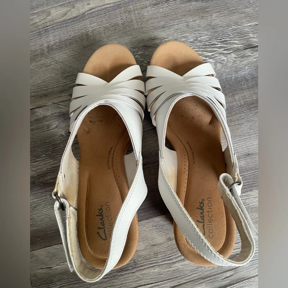 Elegant White Cork Wedge Sandals